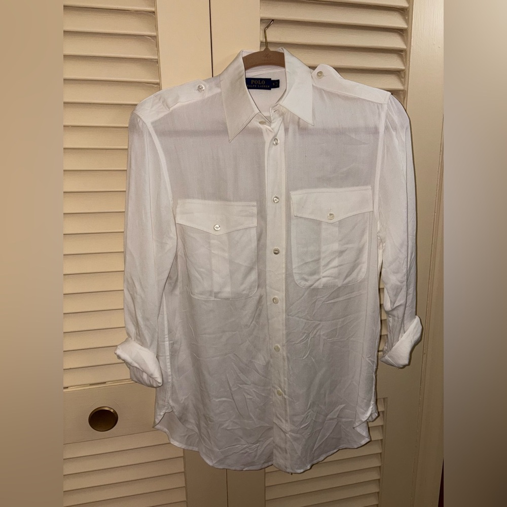 Ralph Lauren Crisp White Button Professional Shirt